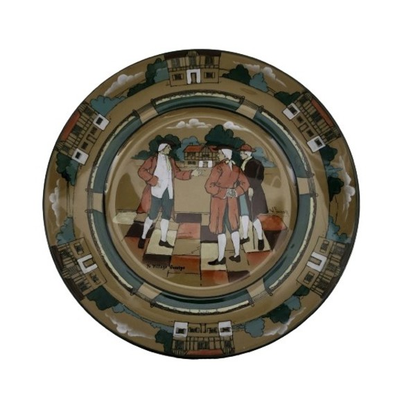 Buffalo Pottery Other - 1908 Buffalo Pottery Ye Village Gossips W. Foster Deldare Ware Underglase Plate